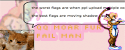This flag faggotedly spammed to you by "mysterious loyall X" 15 times